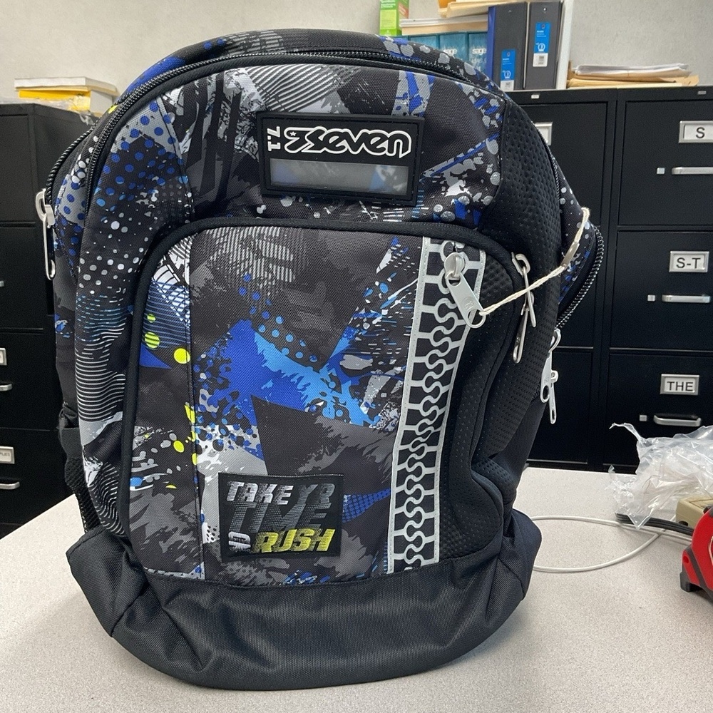 NWT 7Seven Backpack Colorful Graphic Abstract Multi Compartment